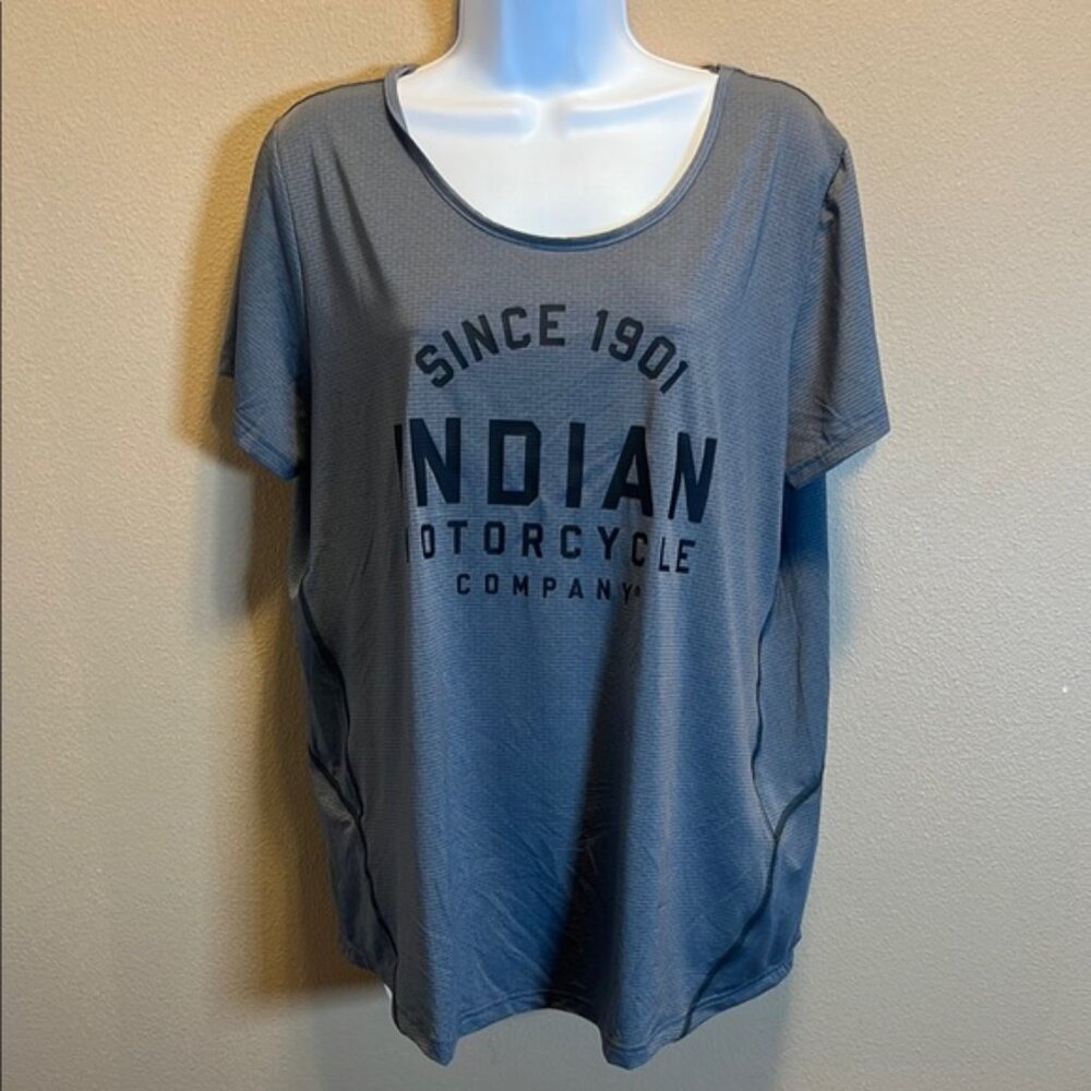 NWT Indian Motorcycle Sz XLWomens Performance Tee Relaxed Fit T-Shirt Gray